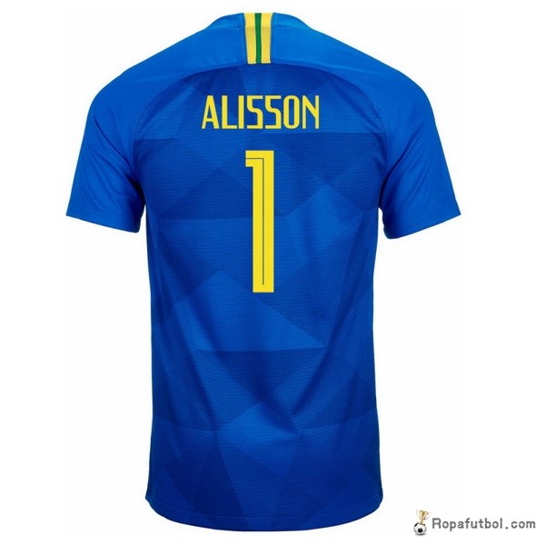 Camiseta Brasil Replica Segunda Ropa Alisson 2018 Azul